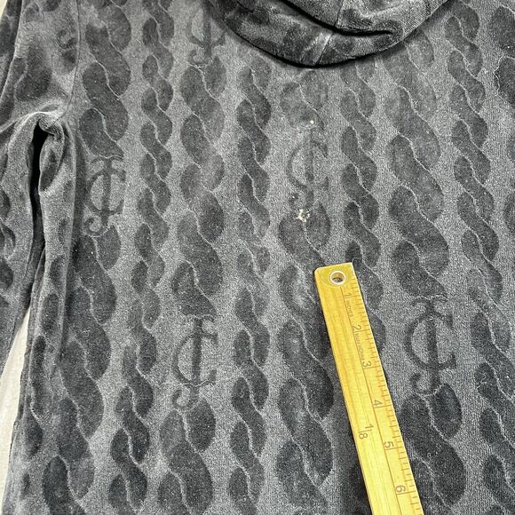 Vintage Juicy Couture Signature Hoodie Womens M Blk Velour Hoodie Track Jacket - Picture 14 of 14